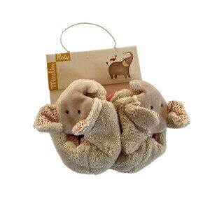 NWT Moulin Roty Baby Slippers Elephants Size 0-6M